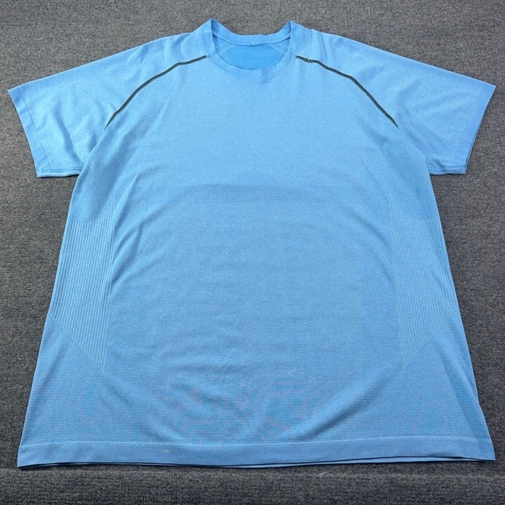 Lululemon Metal Vent Tech Short Sleeve Shirt Mens XXL Blue Heather Training Tee